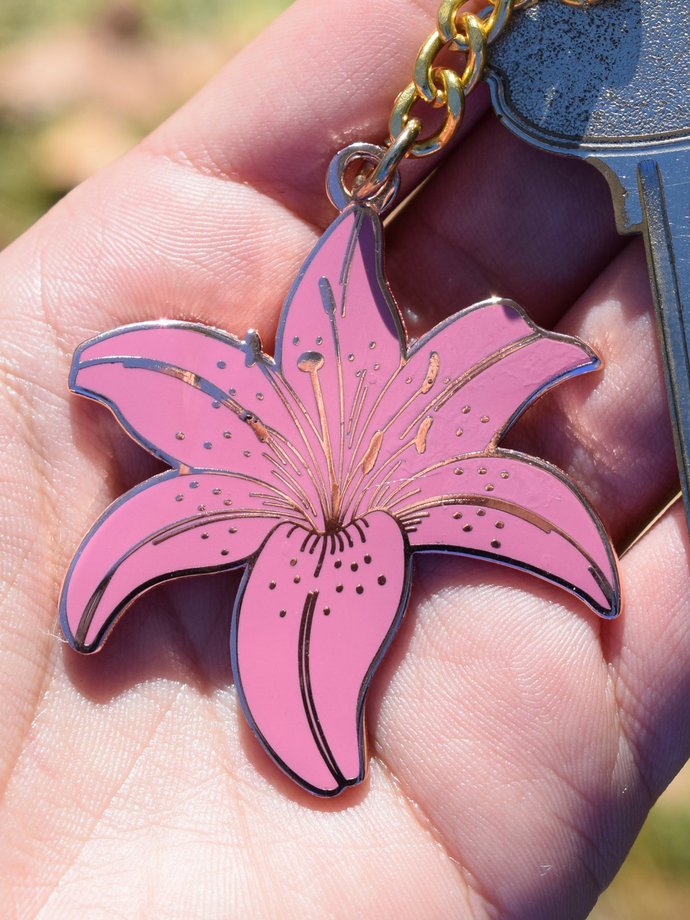 Dusty Pink Lily Keychain
